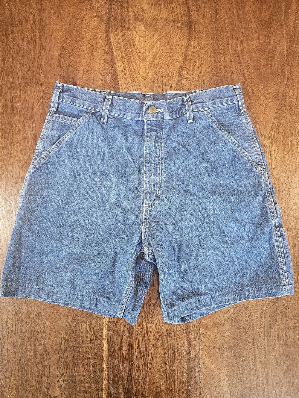 Vintage Carhartt Shorts Carpenter Deepstone Loose Fit Denim Dungaree Size 32